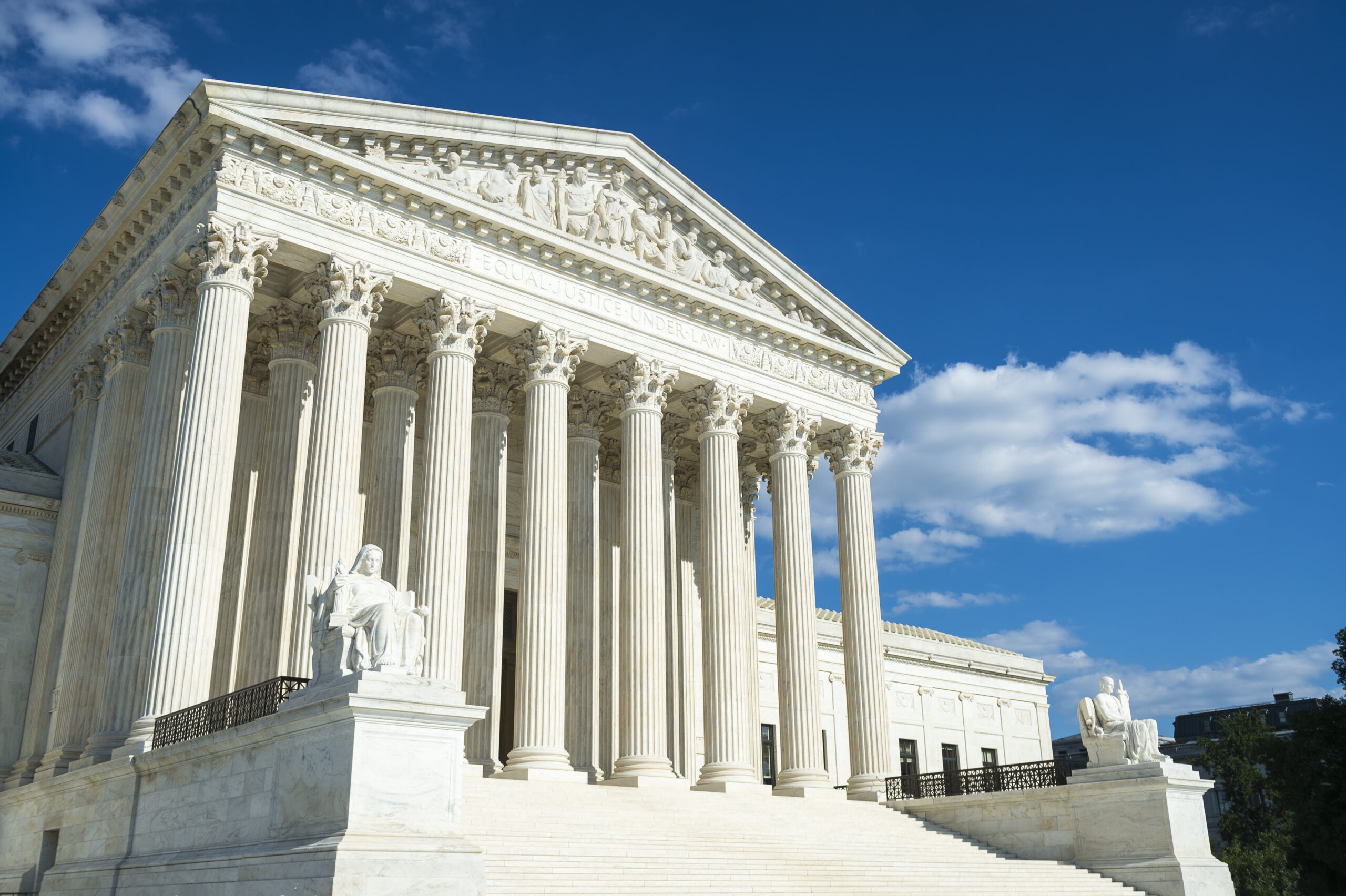 Supreme Court Of The United States Building Front Entrance With A 